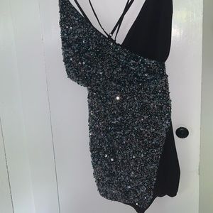 ASOS multicolor and black party romper